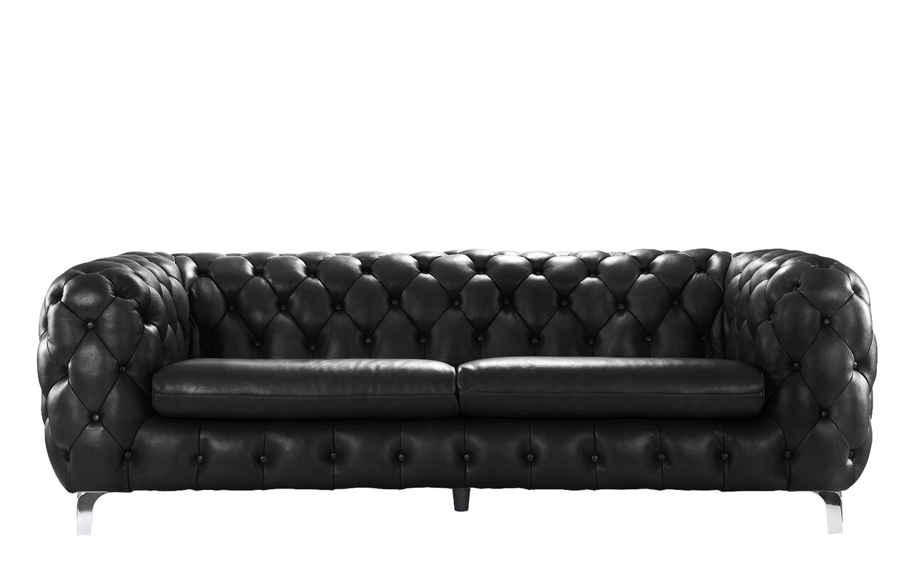 yuliya leather chesterfield sofa
